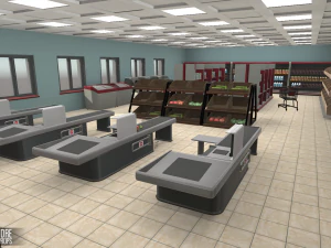 grocery store - interior and props 3D Model
