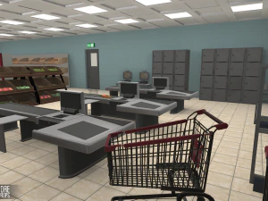 grocery store - interior and props 3D Model