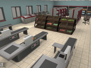 grocery store - interior and props 3D Model