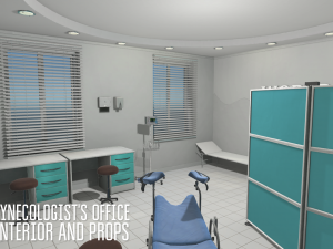 gynecologists office - interior and props Modelo 3D