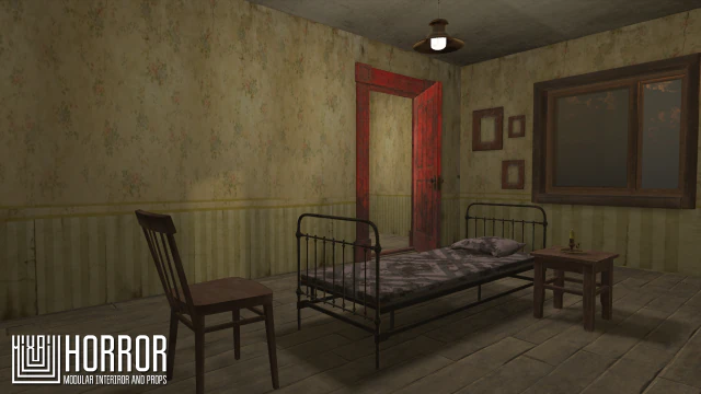 horror - modular interiror and props 3D Model .c4d .max .obj .3ds .fbx .stl .blend 