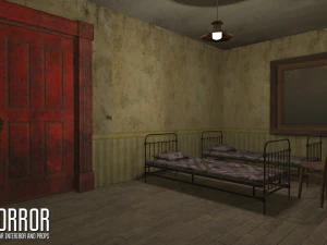 horror - modular interiror and props 3D Model