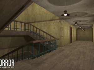 horror - modular interiror and props 3D Model