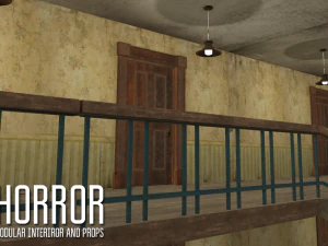 horror - modular interiror and props 3D Model