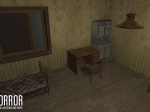 horror - modular interiror and props 3D 모델