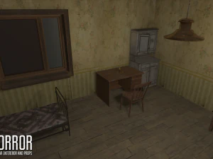 horror - modular interiror and props 3D Model