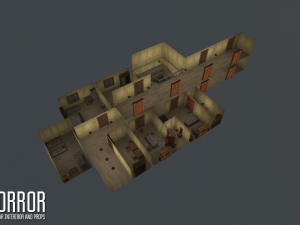 horror - modular interiror and props 3D 모델