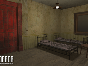 horror - modular interiror and props 3D 모델
