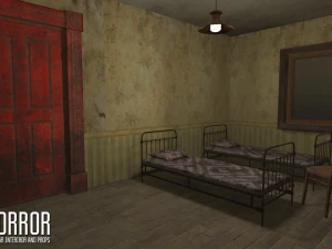 horror - modular interiror and props 3D Model