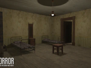 horror - modular interiror and props 3D Model