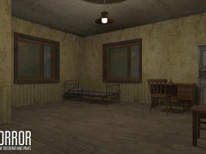 horror - modular interiror and props 3D Model
