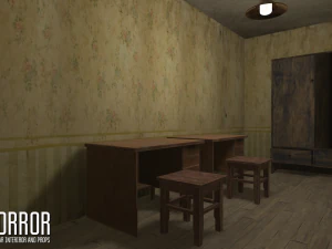 horror - modular interiror and props 3D Model