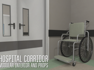 hospital corridor - modular interior and props 3D 模型