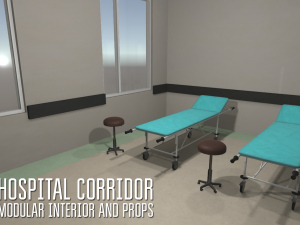 hospital corridor - modular interior and props 3D 模型