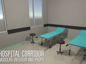 hospital corridor - modular interior and props 3D Model