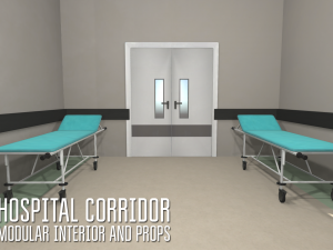 hospital corridor - modular interior and props 3D 模型