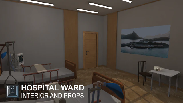 hospital ward - interior and props 3D Model .c4d .max .obj .3ds .fbx .stl .blend 