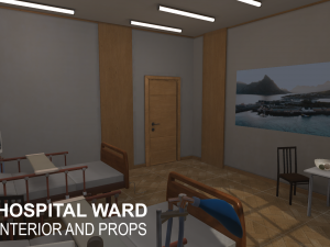 hospital ward - interior and props 3D मॉडल