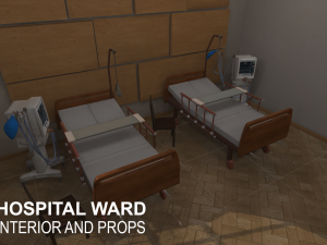 hospital ward - interior and props Modèle 3D
