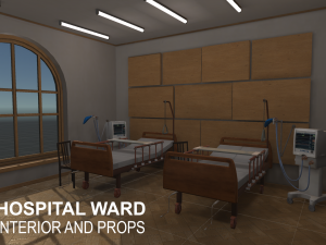 hospital ward - interior and props Modèle 3D