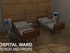 hospital ward - interior and props Modèle 3D