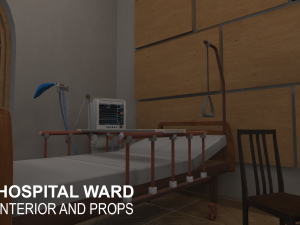 hospital ward - interior and props Modèle 3D
