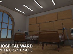 hospital ward - interior and props Modèle 3D