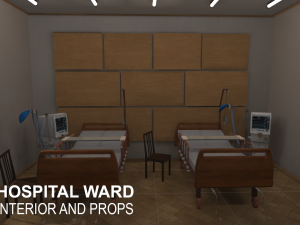 hospital ward - interior and props Modèle 3D
