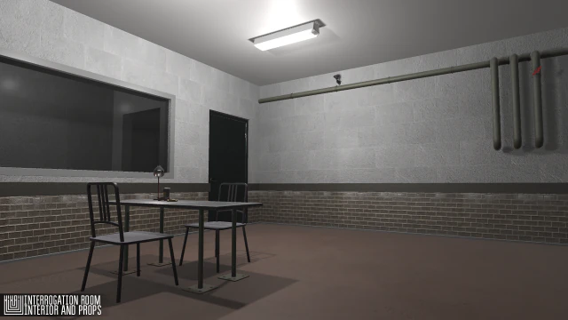 interrogation room - interior and props 3D Model .c4d .max .obj .3ds .fbx .stl .blend 