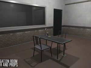 interrogation room - interior and props 3D Model