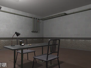 interrogation room - interior and props 3D Model