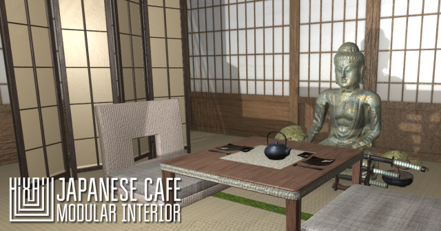japanese cafe - modular interior 3D 模型 .c4d .max .obj .3ds .fbx .stl .blend 