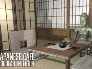 japanese cafe - modular interior 3D-Modell