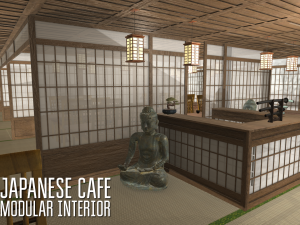 japanese cafe - modular interior 3D 模型