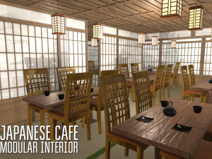 japanese cafe - modular interior 3D 模型