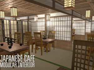 japanese cafe - modular interior 3D 模型