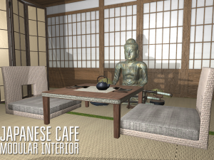 japanese cafe - modular interior 3D 模型