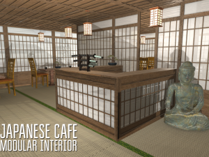 japanese cafe - modular interior 3D 模型