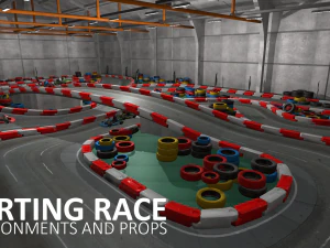 karting race - environments and props 3D Model
