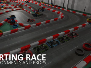 karting race - environments and props 3D Model