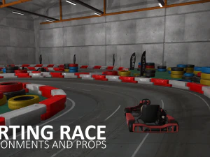 karting race - environments and props 3D Model