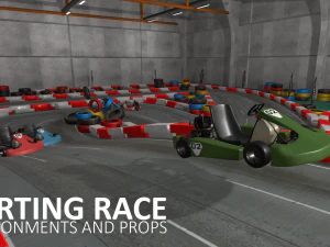 karting race - environments and props 3D Model