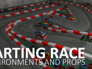 karting race - environments and props 3D Model