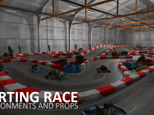 karting race - environments and props 3D Model