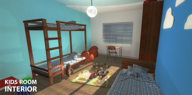 kids room - interior 3D Model .c4d .max .obj .3ds .fbx .stl .blend 