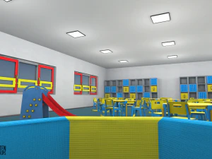 jardim de inf&acirc;ncia - interior e adere&ccedil;os Modelo 3D