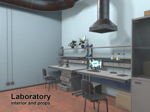 laboratory - interior and props Modelo 3D
