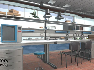 laboratory - interior and props 3D Model