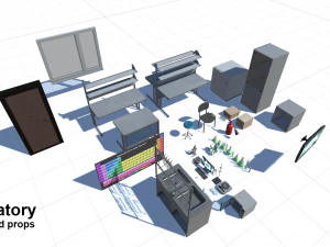laboratory - interior and props 3D Model