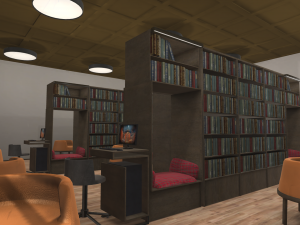 library - interior and props Model 3D